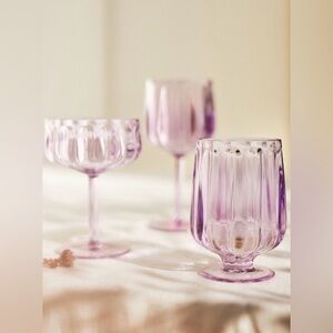 Anthropologie Lucia Acrylic Goblets PURPLE, Set of 2, NWT